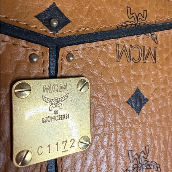 MCM Cognac Visetos Zip around Wallet - Picture 15 of 16
